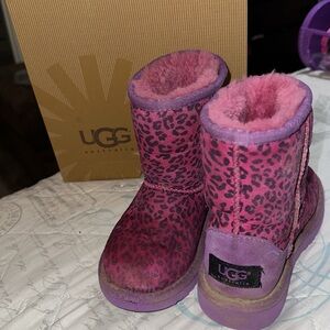 Girls Ugg boots - pink and purple leopard print